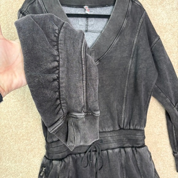 FREE PEOPLE MOVEMENT Intercept Romper Women's Medium Washed Black - Picture 5 of 13
